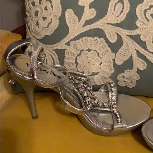 Silver Rhinestone High Heels - Picture 4 of 4